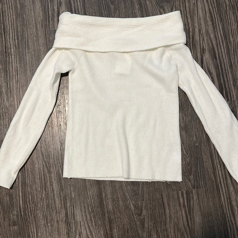 Leith off the shoulder white sweater